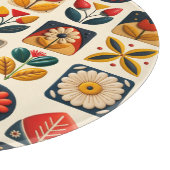 Folk Art Retro Blumenmosaik Gemütlichkeit Schneidebrett (Ecke)