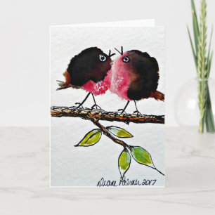 Folk Art Robin, Liebe, Malerei Karte