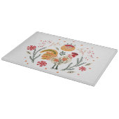 Folk Art Rooster Schneidebrett (Ecke)