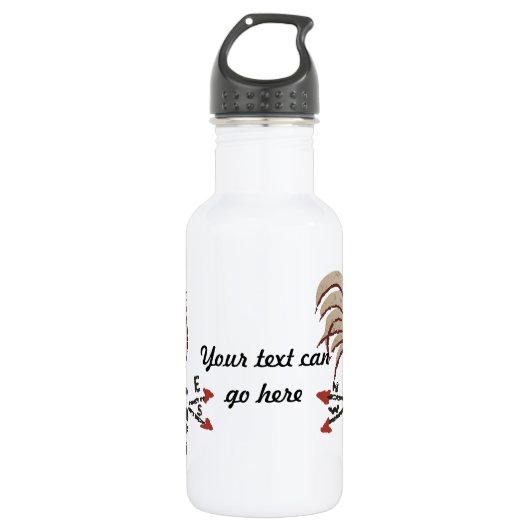Folk Art Rooster Trinkflasche (Vorderseite)