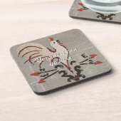 Folk Art Rooster Untersetzer (Linke Seite)