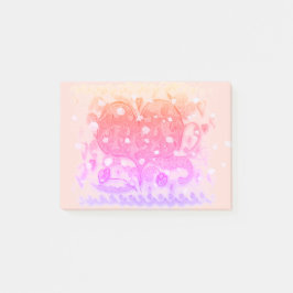 Folk Art Rosemaling Rosa Herz & Blätter, Blume Post-it Klebezettel