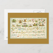 Folk Art Sampler Postkarte (Vorne/Hinten)
