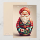 Folk Art Santa Claus Feiertagskarte (Vorne/Hinten)