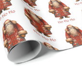 Folk Art Santa Claus Geschenkpapier (Rolleneckpunkt)