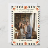 Folk Art Scandinavian Christmas Photo Holiday Karte (Vorderseite)