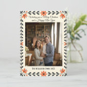 Folk Art Scandinavian Christmas Photo Holiday Karte (Stehend Vorderseite)