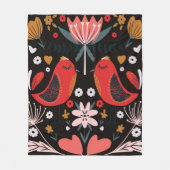 Folk art scandinavian colourful pattern with flora fleecedecke (Vorderseite)