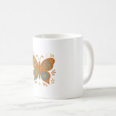 Folk-Art Schmetterlingsblüte Kaffeetasse (VorderseiteRechts)