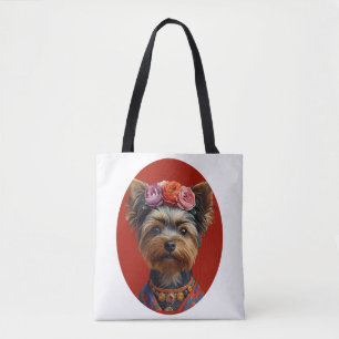 Folk-Art-Selbstporträt Yorkshire Terrier Yorkie Tasche