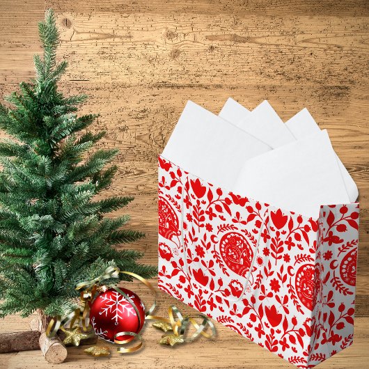 Folk Art Sleeping Fox Große Geschenktüte