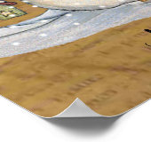 Folk Art Snowman in der Altzeitung Poster (Ecke)