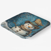Folk Art Snowman Pappteller (Gewinkelt)