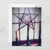 Folk Art Star und Candles Still Life Postkarte (Vorne/Hinten)