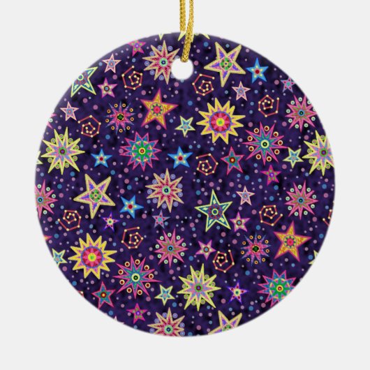 Folk Art Starry Sky Keramik Ornament (Vorne)