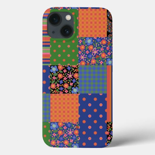 Folk-Art-Stil-Faux-Patchwork-iPad-Etuik-Case-Mate Case-Mate iPhone Hülle (Rückseite)