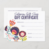 Folk Art Store Shop Gift Voucher Certificate (Vorne/Hinten)