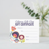 Folk Art Store Shop Gift Voucher Certificate (Stehend Vorderseite)