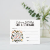 Folk Art Store Shop Gift Voucher Certificate (Stehend Vorderseite)