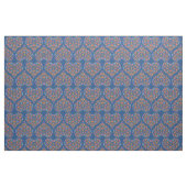 Folk Art Style Blumenherz auf Blue Custom Fabric Stoff (Fat Quarter (45,7 x 55,9 cm))