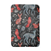 Folk-art style floral  pattern designs badematte (Vorderseite Vertikal)