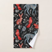 Folk-art style floral  pattern designs badhandtuch set (Handtuch)