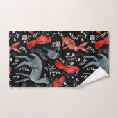 Folk-art style floral  pattern designs badhandtuch set (Handtuch)