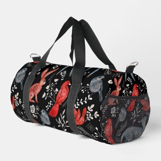 Folk-art style floral  pattern designs duffle bag (Rechte Ecke)