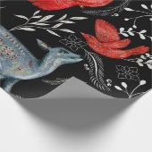 Folk-art style floral  pattern designs geschenkpapier (Ecke)