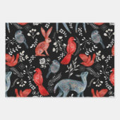 Folk-art style floral  pattern designs geschenkpapier set (Vorderseite 3)