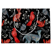 Folk-art style floral  pattern designs große geschenktüte (Vorderseite)