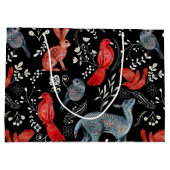 Folk-art style floral  pattern designs große geschenktüte (Rückseite)