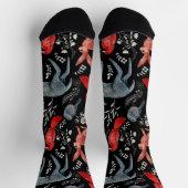 Folk-art style floral  pattern designs socken (Oben)