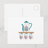Folk Art Tea Pot Postkarte (Vorne/Hinten)