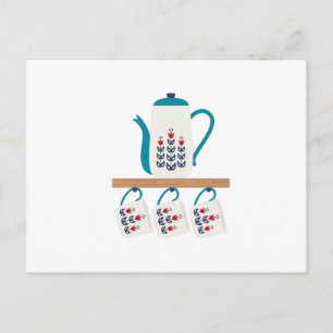 Folk Art Tea Pot Postkarte