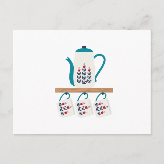 Folk Art Tea Pot Postkarte (Vorderseite)