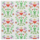 Folk Art Tulip und Birds Fabric Stoff (Muster)