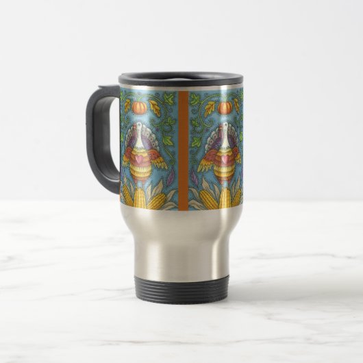 FOLK ART TÜRKEI, ERNTEDANK COMMUTER REISE MUG REISEBECHER (Vorderseite Links)