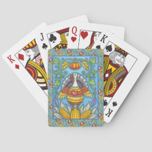 FOLK ART TÜRKEI, FARBEN DES ERNTEDANKS SAISONAL SPIELKARTEN