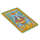 FOLK ART TURKEY & CORN ERNTEDANK MAGNET Large (Rechte Seite)