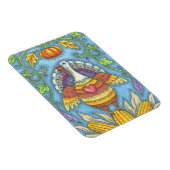FOLK ART TURKEY & CORN ERNTEDANK MAGNET Urlaub (Rechte Seite)
