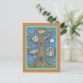 FOLK ART TURKEY TREM, ERNTEDANK GOBBLER SPASS POSTKARTE (Stehend Vorderseite)