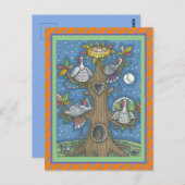 FOLK ART TURKEY TREM, ERNTEDANK GOBBLER SPASS POSTKARTE (Vorne/Hinten)