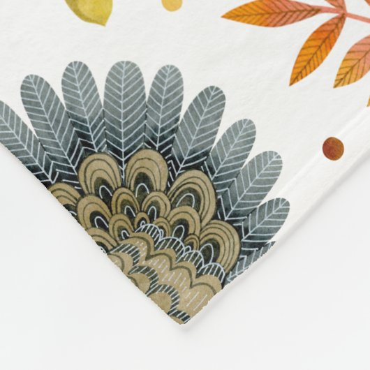 Folk Art Turkeys Fleecedecke (Ecke)