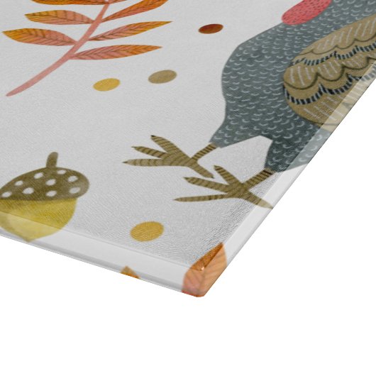 Folk Art Turkeys Schneidebrett (Ecke)