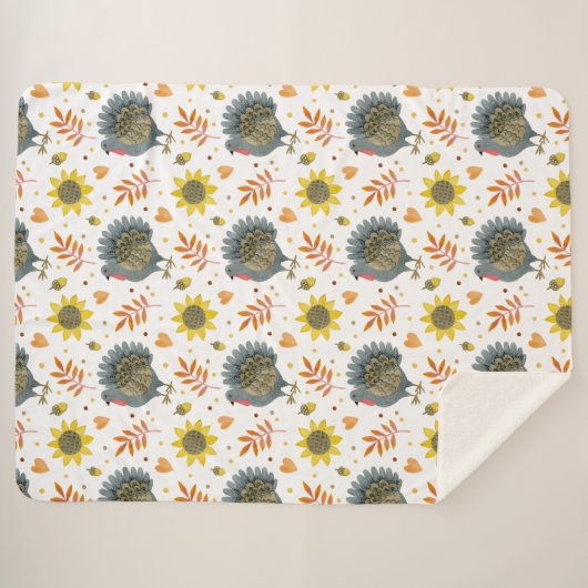 Folk Art Turkeys Sherpadecke (Vorderseite (Horizontal))