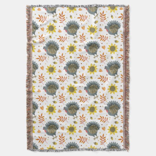 Folk Art Turkeys werfen Blanket Decke (Vorderseite Vertikal)