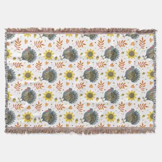 Folk Art Turkeys werfen Blanket Decke (Vorderseite)