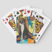 Folk Art Tuxedo Cat Spielkarten (Rückseite)