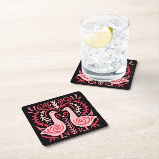 Folk Art V.01 Rechteckiger Pappuntersetzer (Vor Ort)